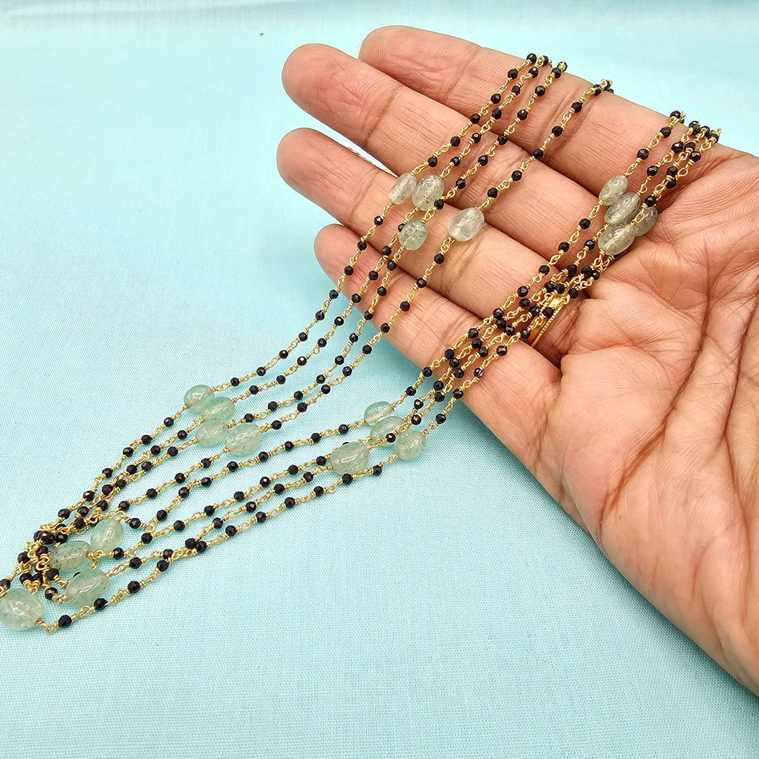 20"-4 strands Black beads