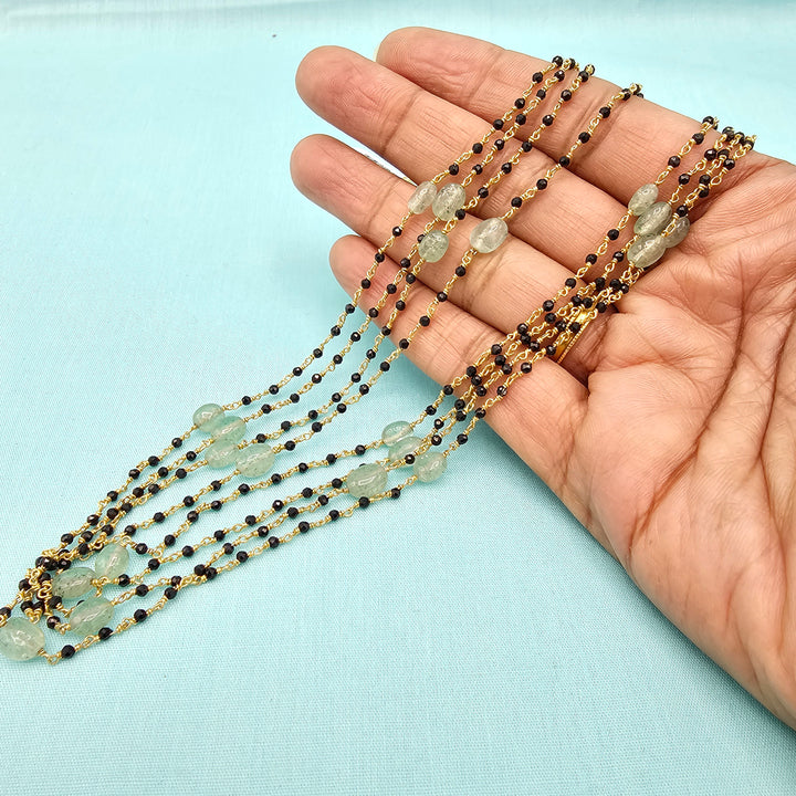 20"-4 strands Black beads