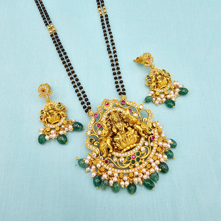 24" Lakshmi Black Beads