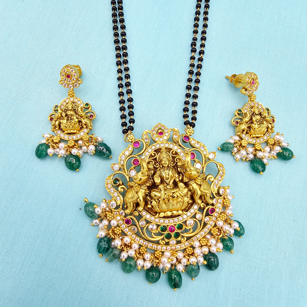 24" Lakshmi Black Beads