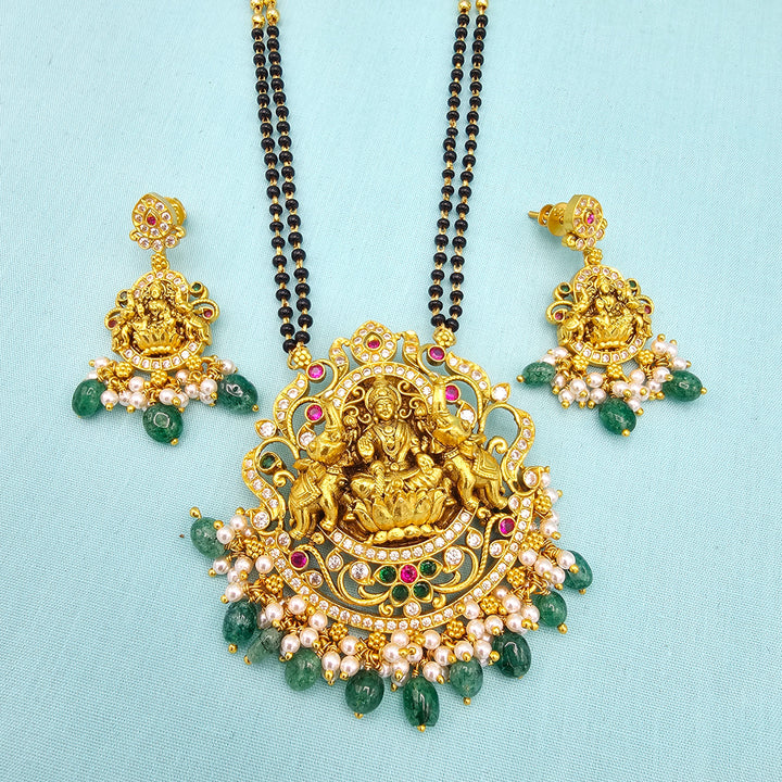 24" Lakshmi Black Beads