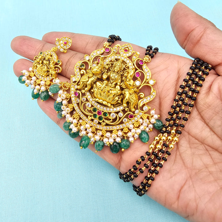 24" Lakshmi Black Beads