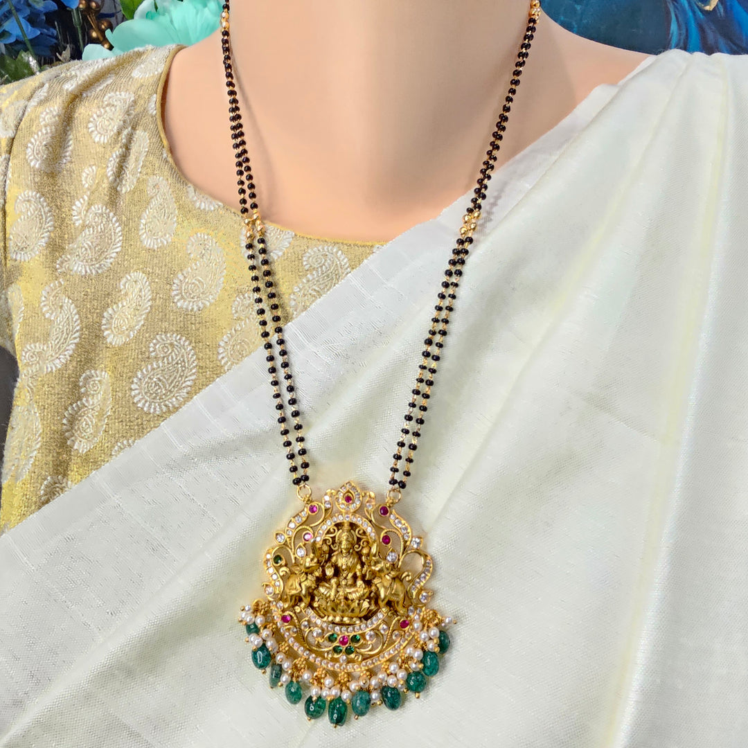 24" Lakshmi Black Beads