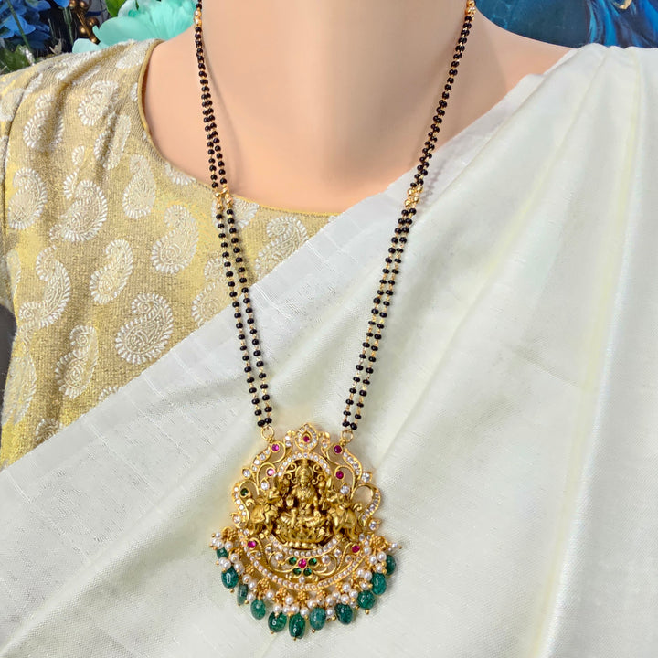 24" Lakshmi Black Beads