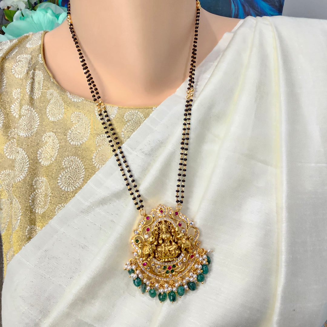 24" Lakshmi Black Beads