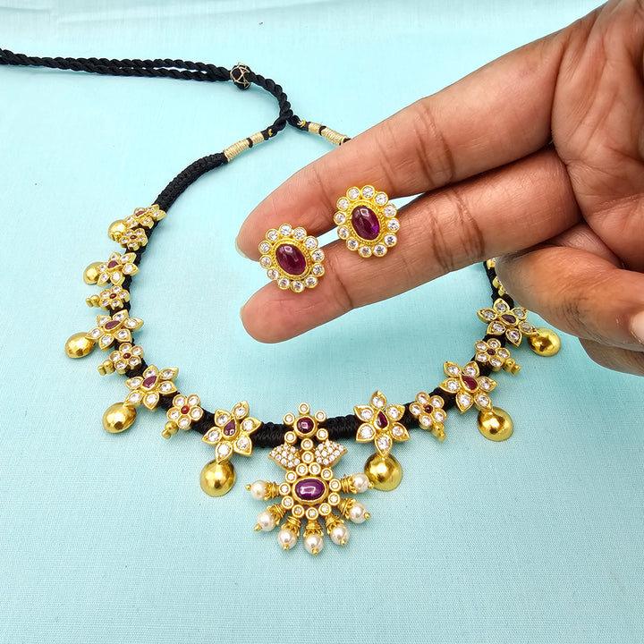 CZ Thread Necklace Set