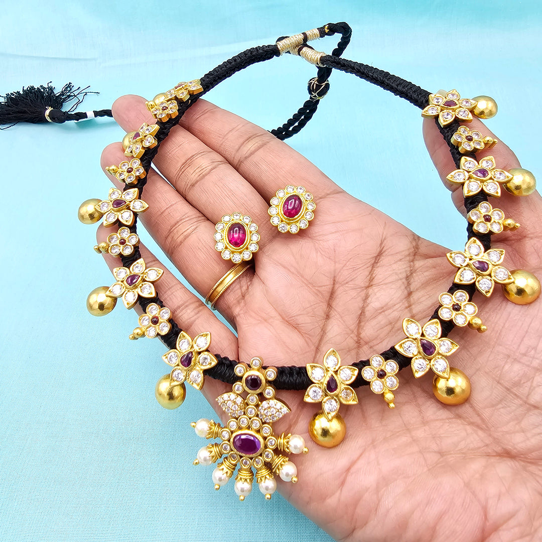 CZ Thread Necklace Set