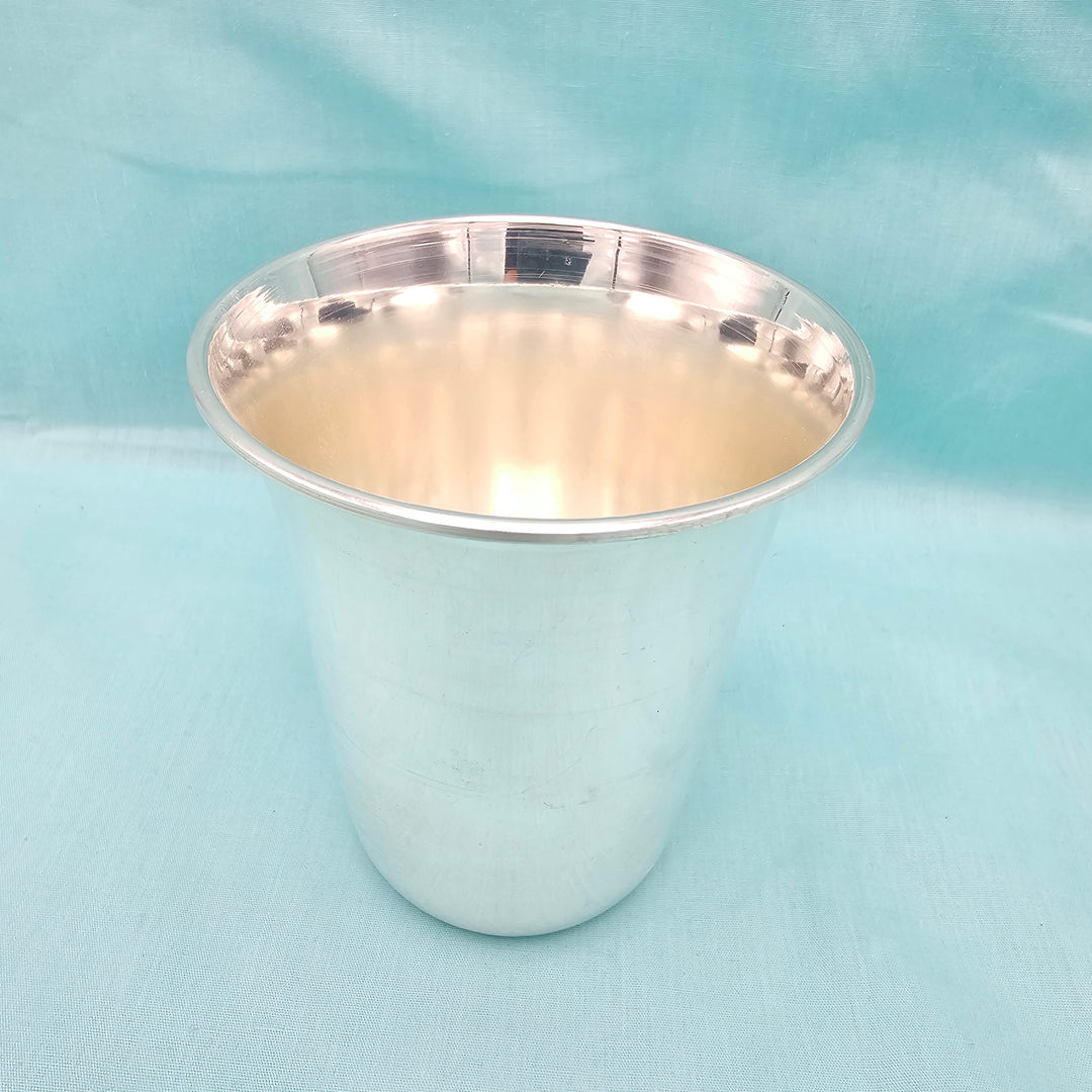 4" Pure Silver plain glass