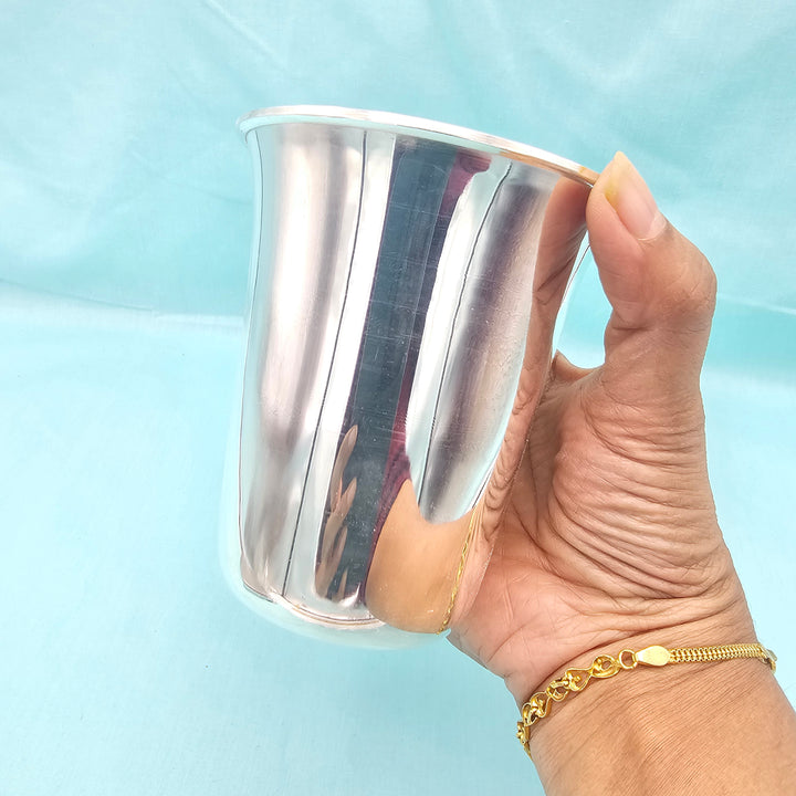 4" Pure Silver plain glass