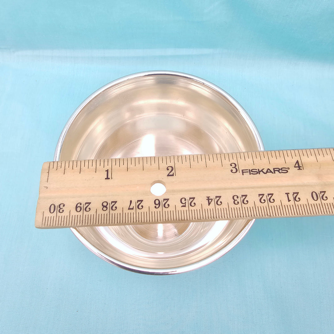 4" Pure Silver plain glass