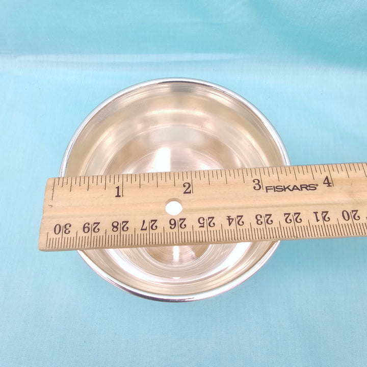 4" Pure Silver plain glass