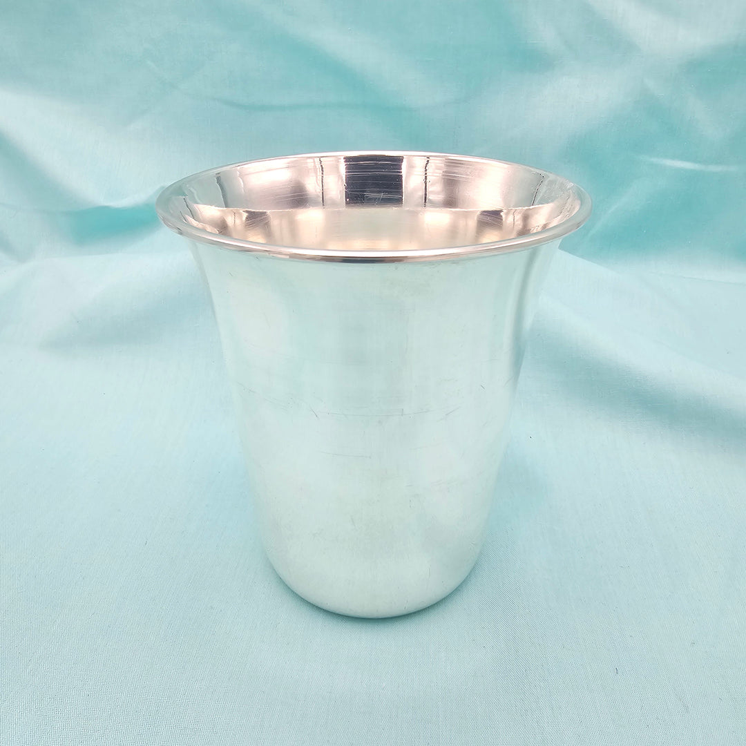 4" Pure Silver plain glass