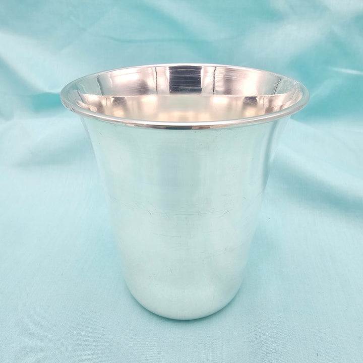 4" Pure Silver plain glass