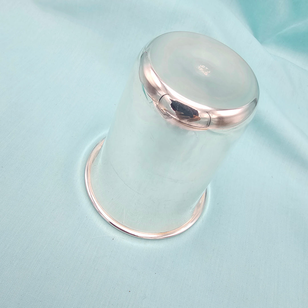 4" Pure Silver plain glass