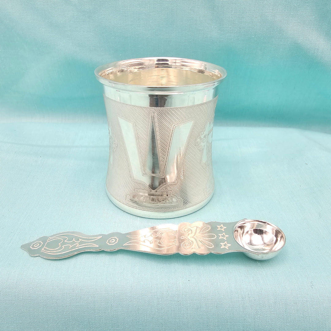 Silver Panchapatra + Spoon