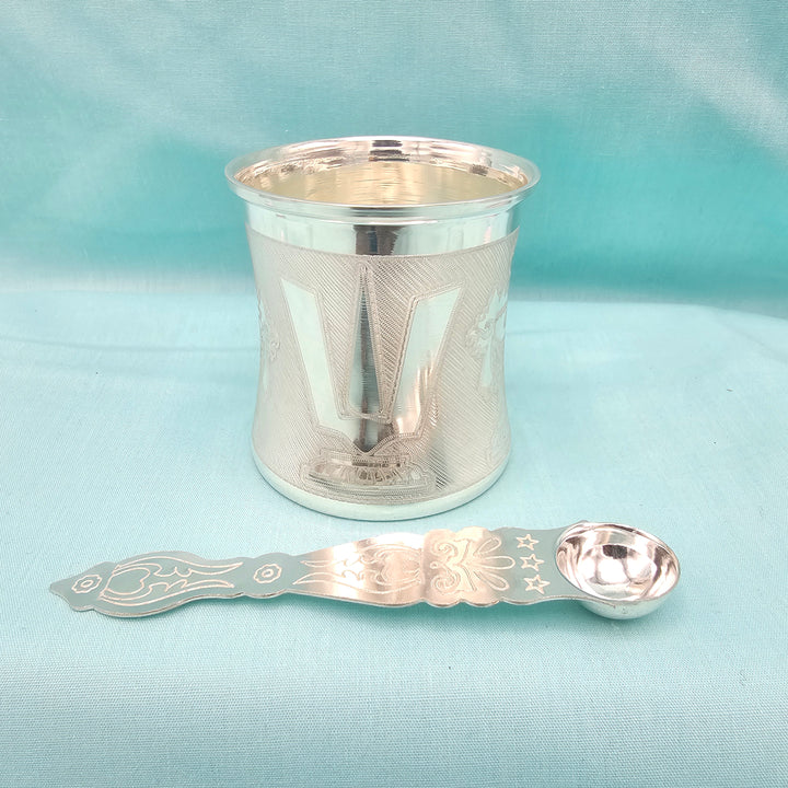 Silver Panchapatra + Spoon