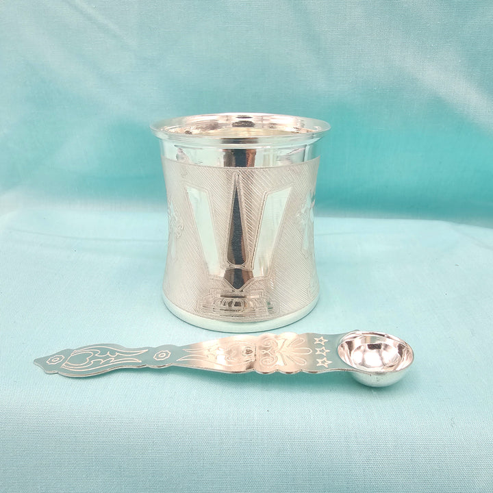Silver Panchapatra + Spoon