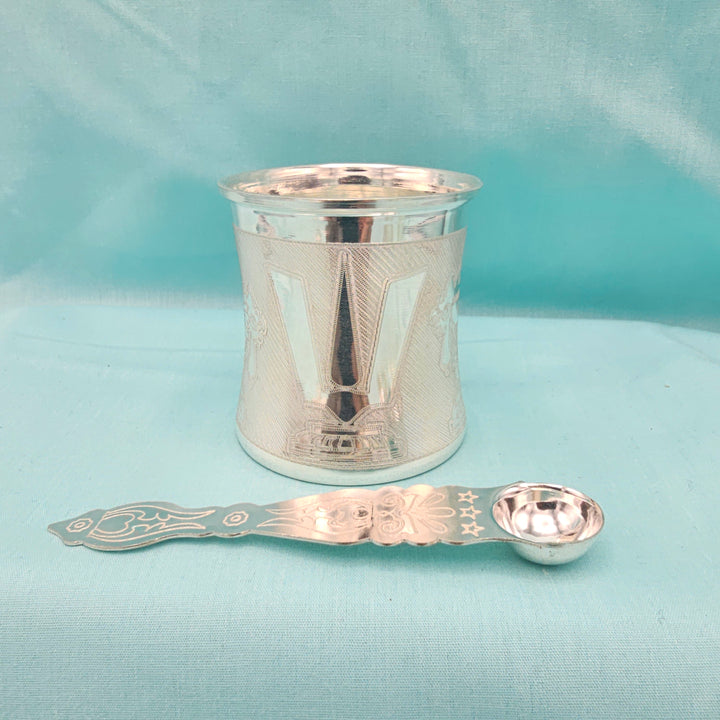 Silver Panchapatra + Spoon