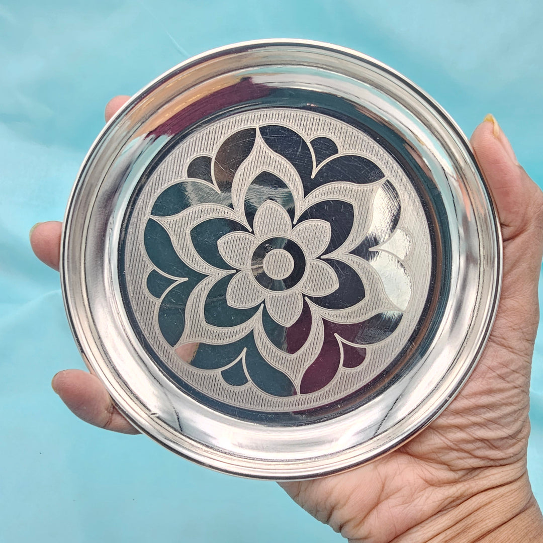 5" Silver Pooja Plate