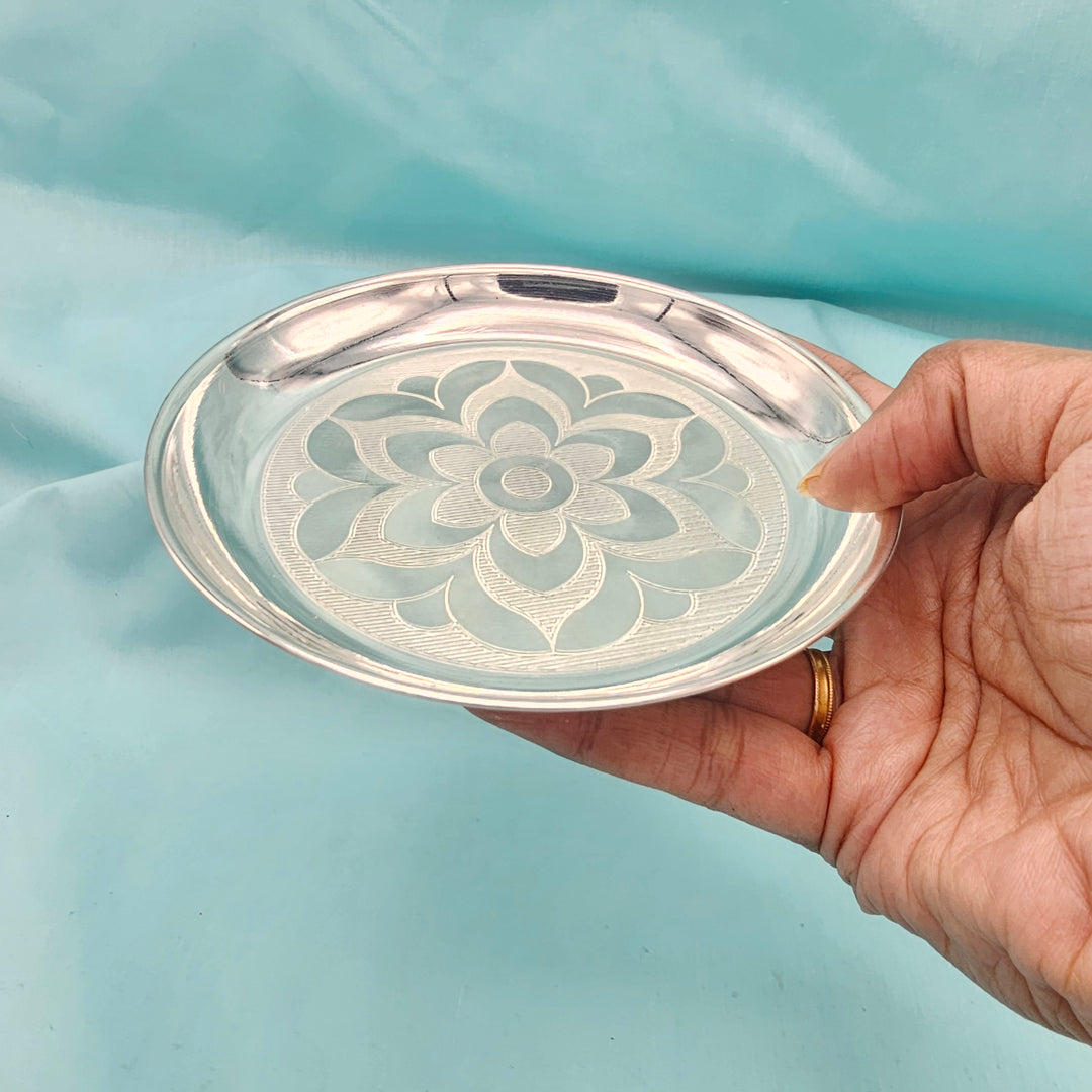 5" Silver Pooja Plate