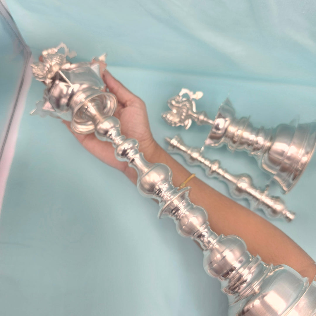 Silver 15" Deepam set