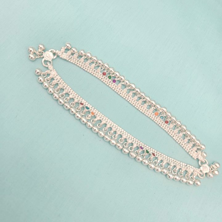 6.5" Silver baby Anklets