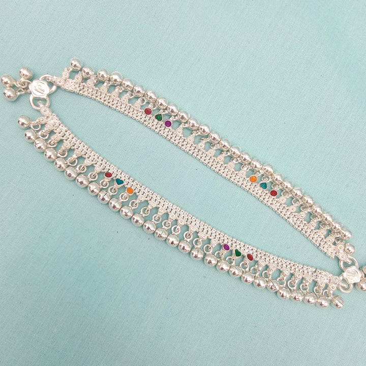 6.5" Silver baby Anklets