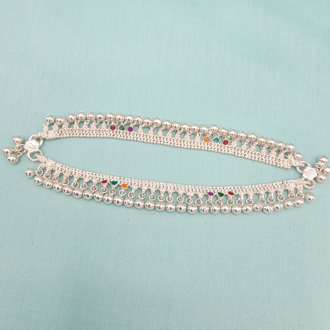 6.5" Silver baby Anklets