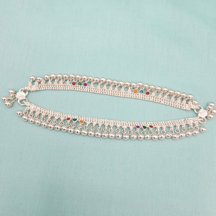 6.5" Silver baby Anklets