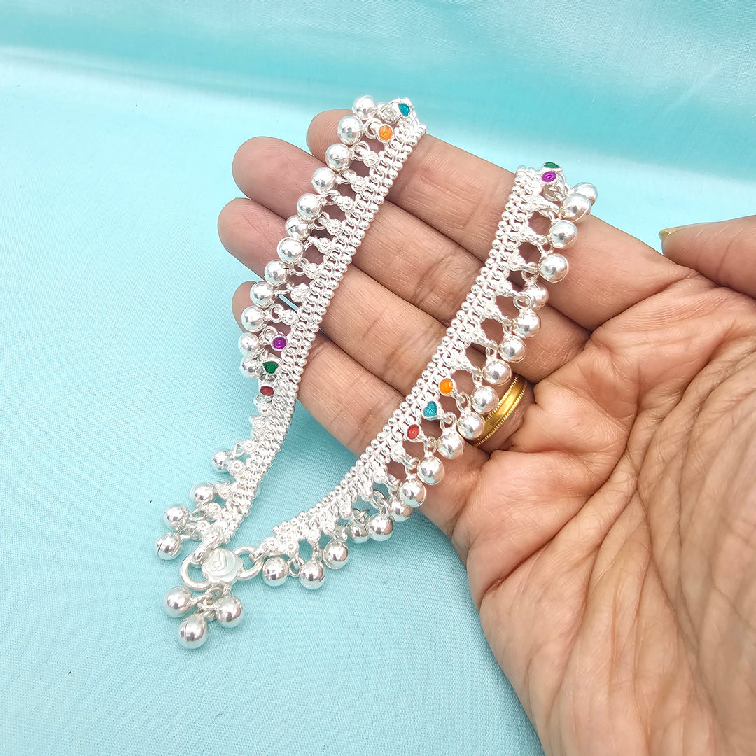 6.5" Silver baby Anklets