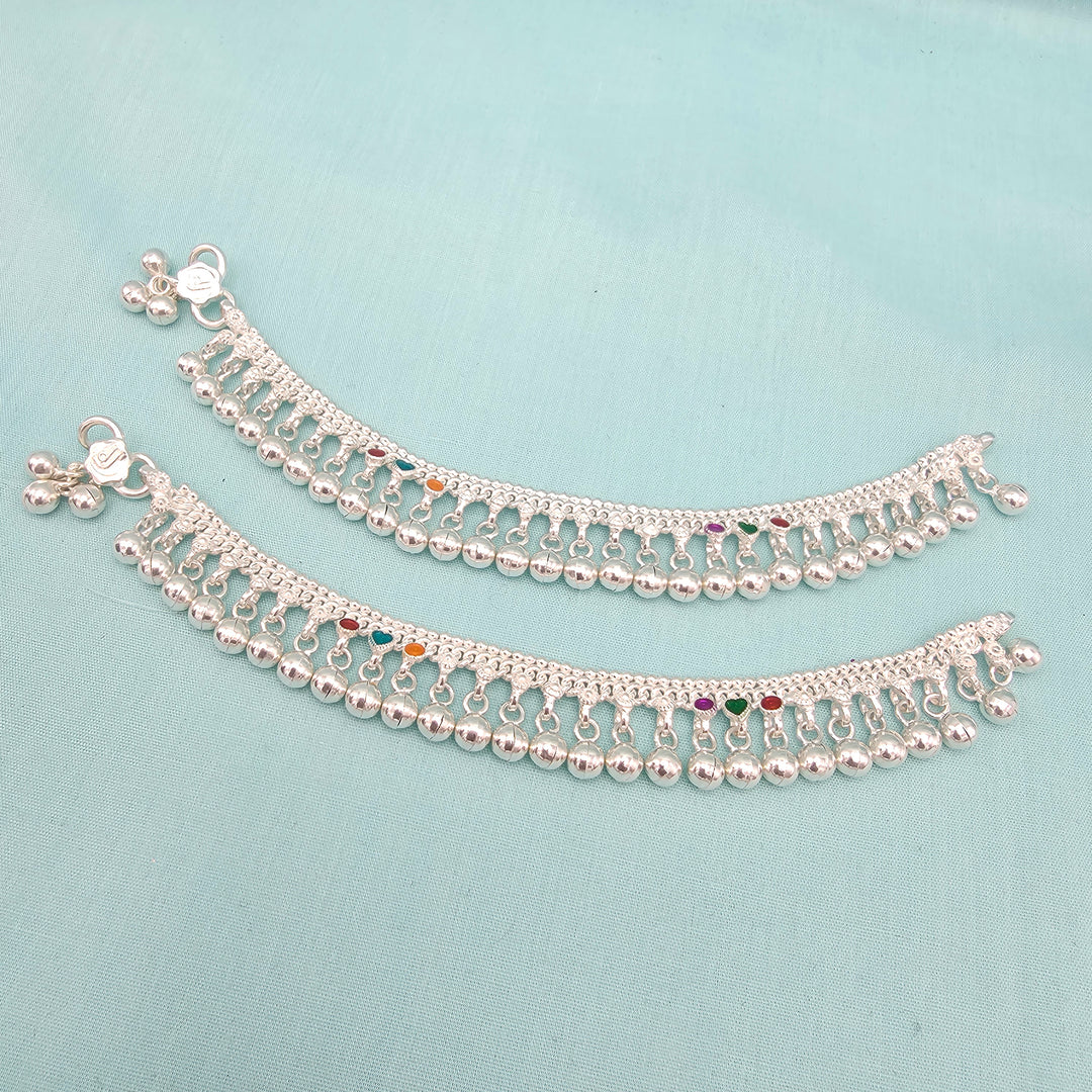 6.5" Silver baby Anklets