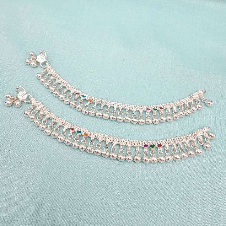 6.5" Silver baby Anklets