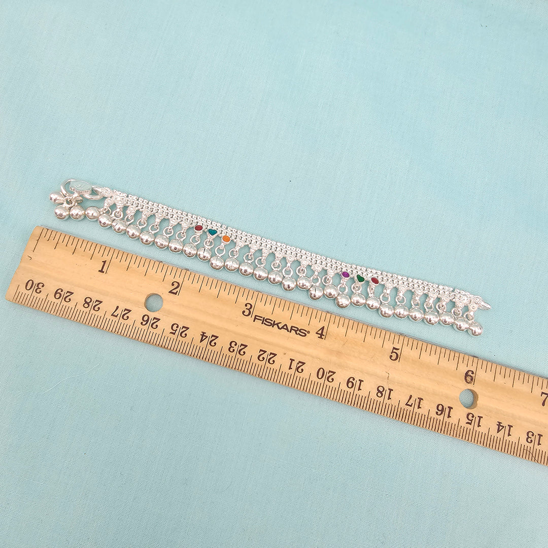 6.5" Silver baby Anklets