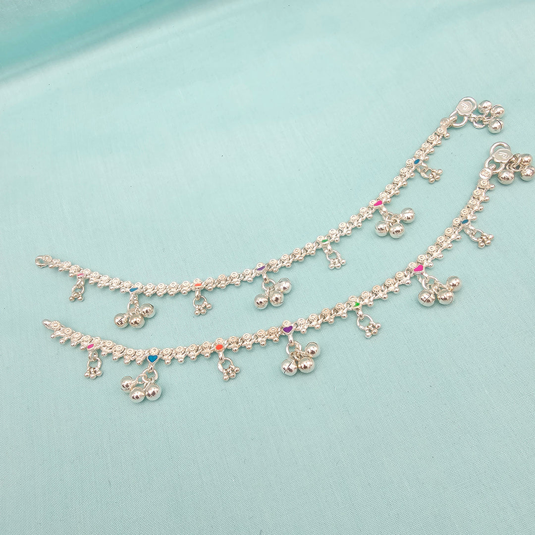 8" Teens Silver Anklets