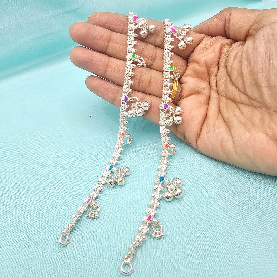 8" Teens Silver Anklets