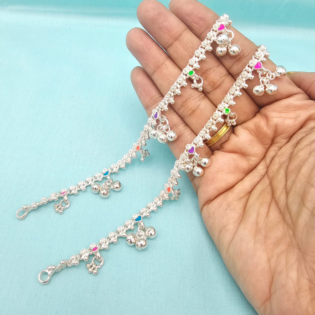 8" Teens Silver Anklets