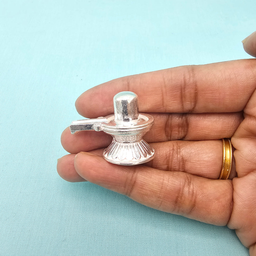 Silver Shiva lingam