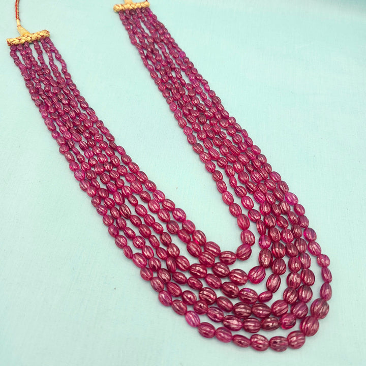 6L Ruby Oval Beads Necklace