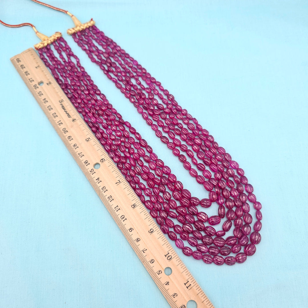 6L Ruby Oval Beads Necklace