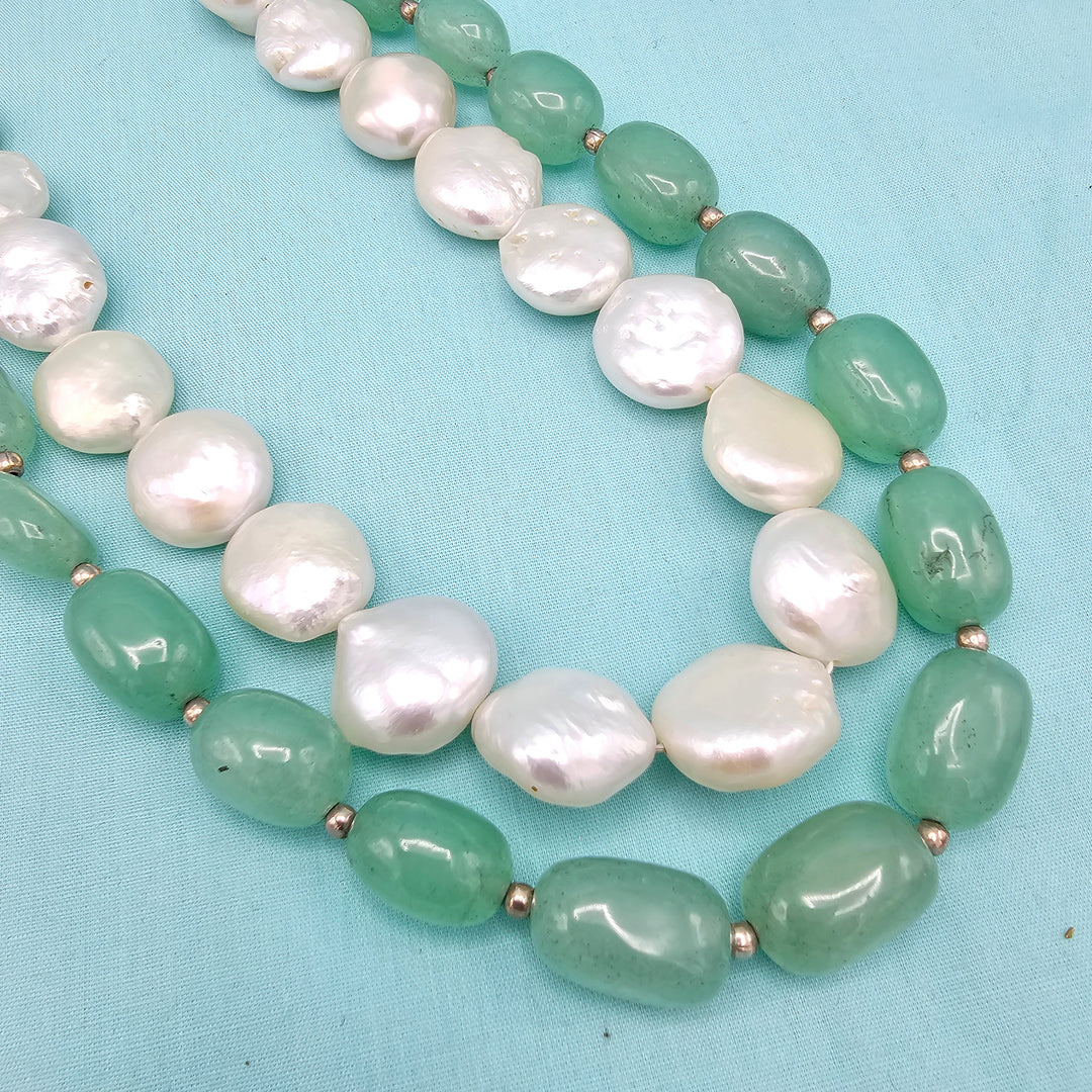 Emeralds+ Baroque Pearls