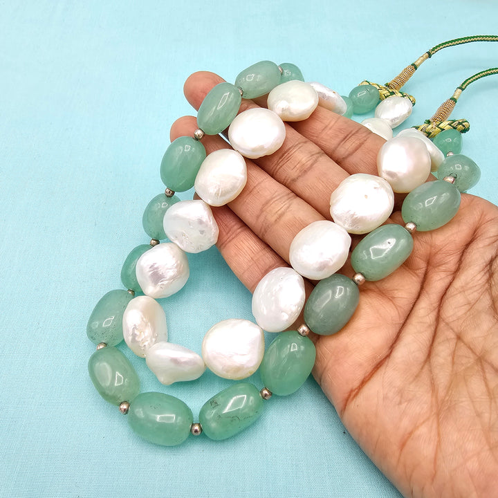 Emeralds+ Baroque Pearls