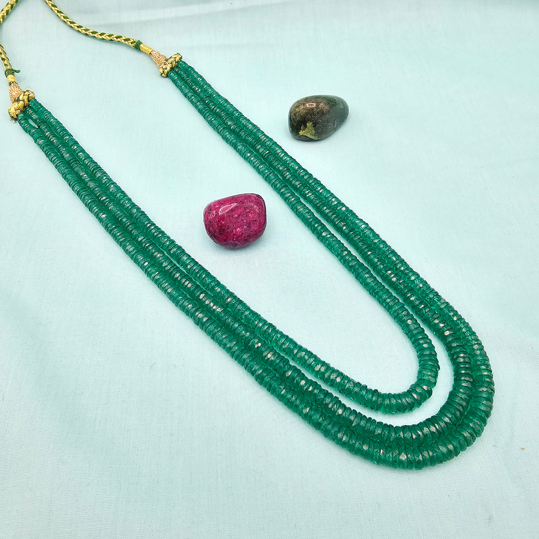 3L Emerald Faceted Beads