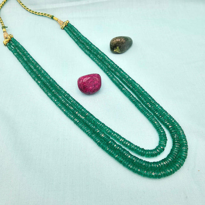 3L Emerald Faceted Beads