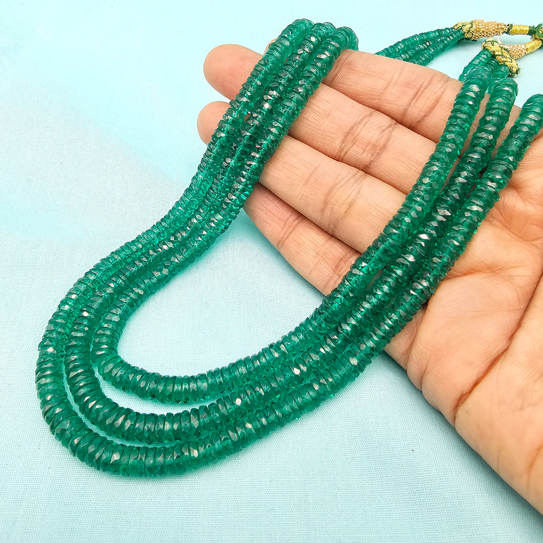3L Emerald Faceted Beads