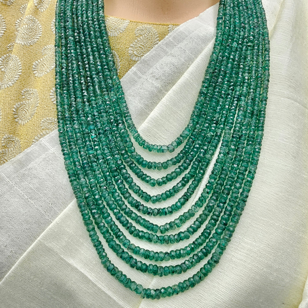 10L Emerald Faceted Beads