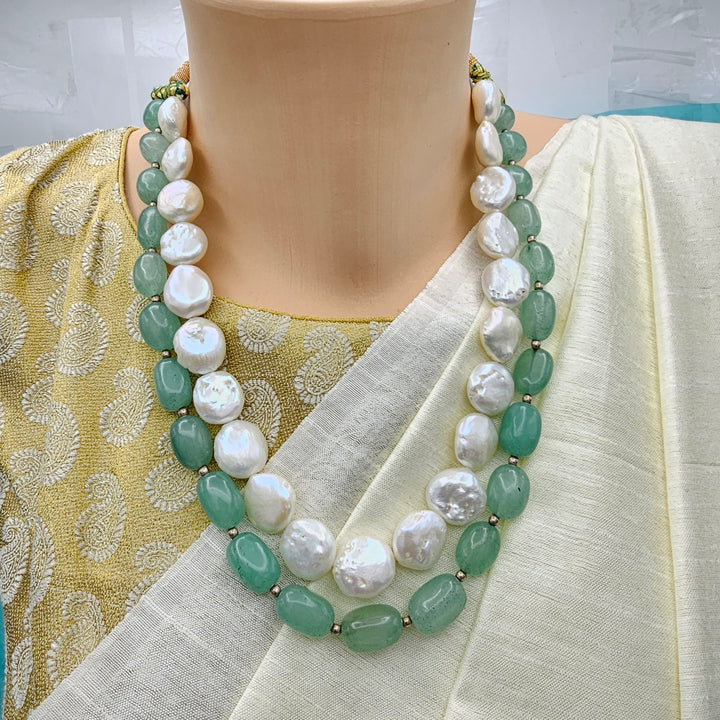 Emeralds+ Baroque Pearls