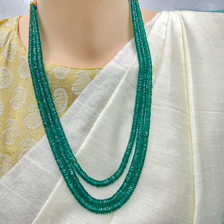 3L Emerald Faceted Beads