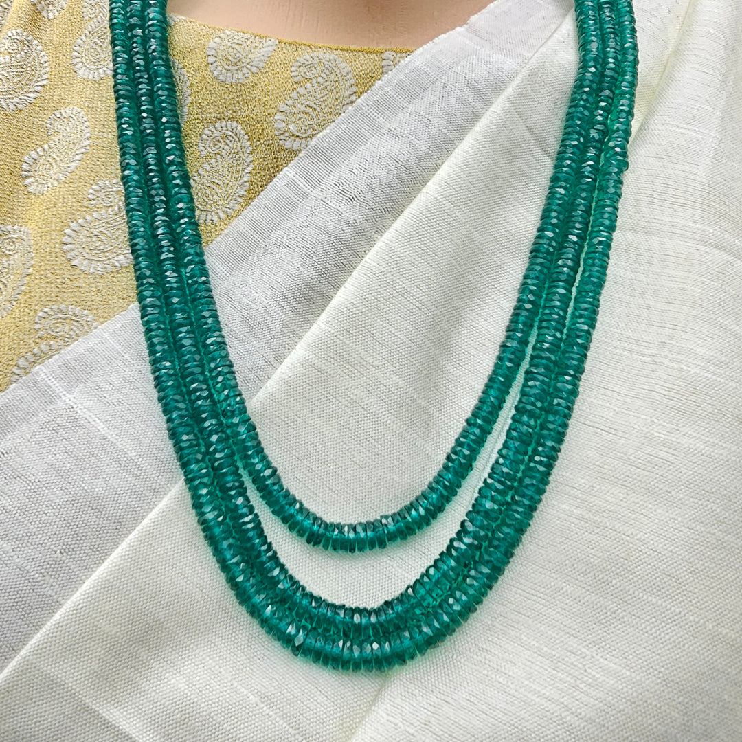 3L Emerald Faceted Beads