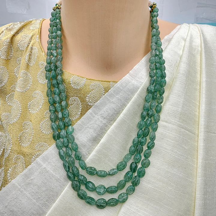 3L Emerald faceted Beads
