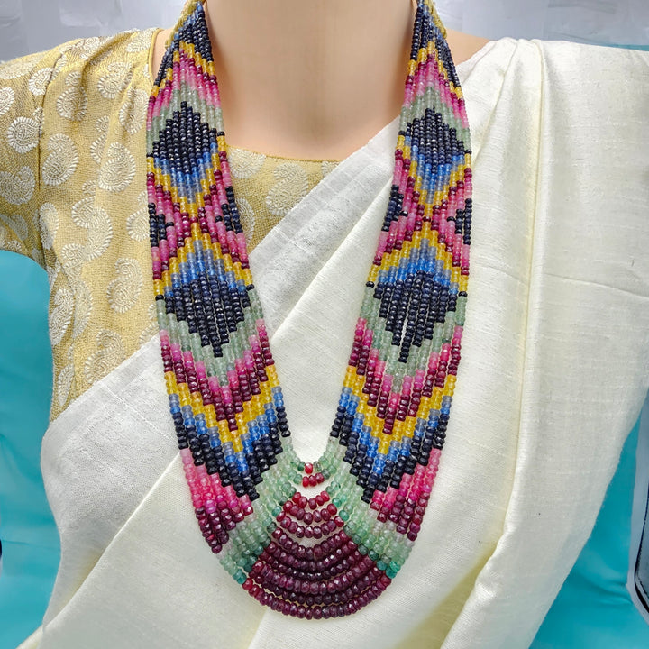 AAA+Rainbow Faceted Necklace